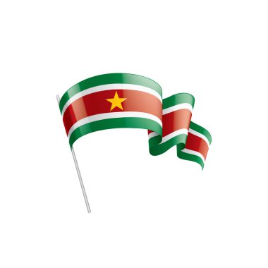 Surinam bayrak, beyaz bir arka plan üzerinde vektör çizim