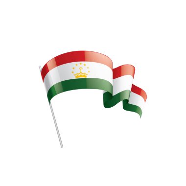 Tacikistan bayrağı, beyaz bir arka plan üzerinde vektör çizim