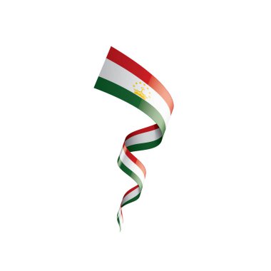 Tacikistan bayrağı, beyaz bir arka plan üzerinde vektör çizim