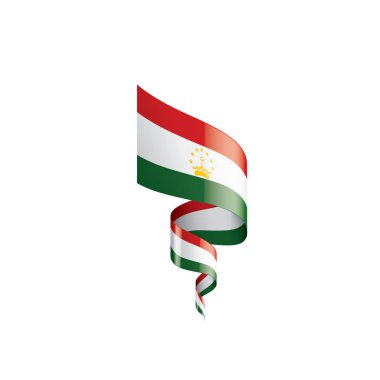 Tacikistan bayrağı, beyaz bir arka plan üzerinde vektör çizim