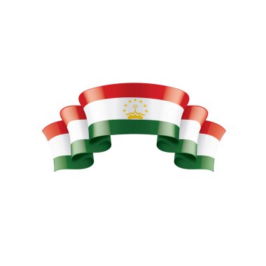 Tacikistan bayrağı, beyaz bir arka plan üzerinde vektör çizim