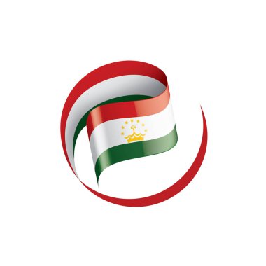 Tacikistan bayrağı, beyaz bir arka plan üzerinde vektör çizim