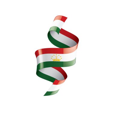 Tacikistan bayrağı, beyaz bir arka plan üzerinde vektör çizim