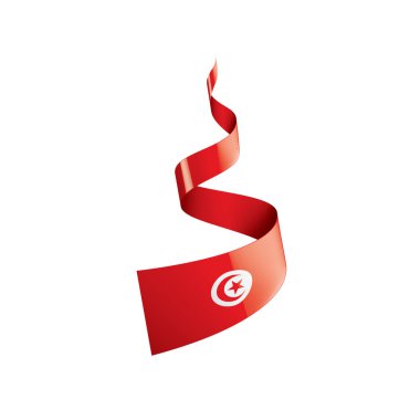 Tunus bayrağı, beyaz bir arka plan üzerinde vektör çizim