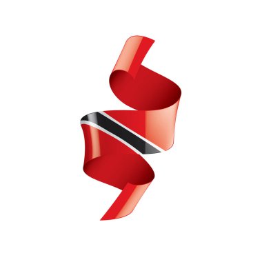 Trinidad ve Tobago bayrağı, beyaz arkaplanda vektör illüstrasyonu