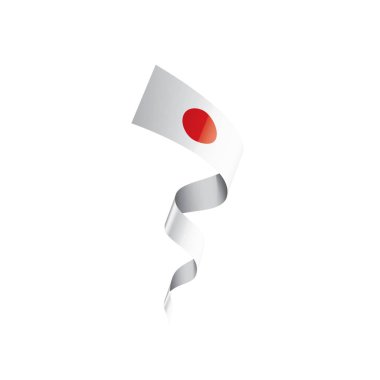 Japon bayrağı, beyaz arkaplanda vektör illüstrasyonu