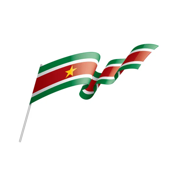 Bandera de Surinam, ilustración vectorial sobre fondo blanco — Vector de stock