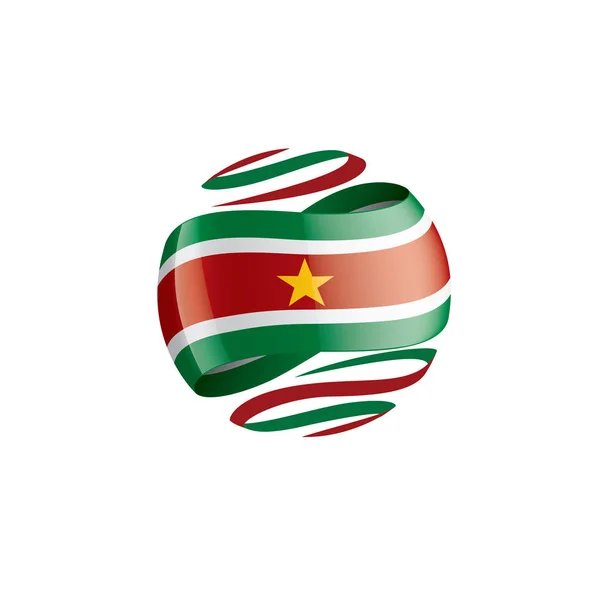 Bandiera Suriname, illustrazione vettoriale su sfondo bianco — Vettoriale Stock