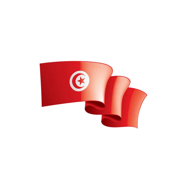 Bandera de Túnez, ilustración vectorial sobre fondo blanco — Vector de stock