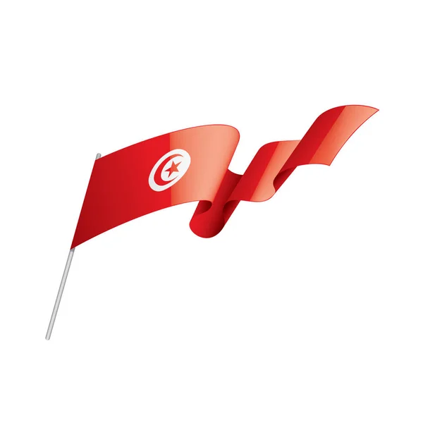 Tunisia bandiera, illustrazione vettoriale su sfondo bianco — Vettoriale Stock