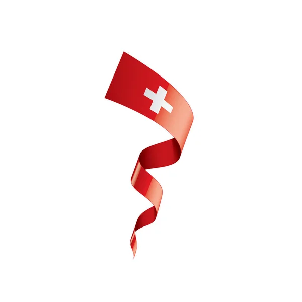 Flaga Szwajcarii, ilustracja wektora na białym tle — Wektor stockowy