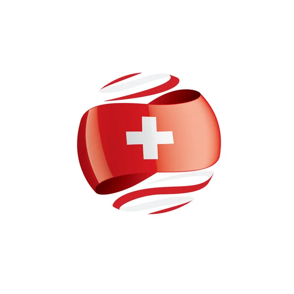 Zwitserland vlag, vector illustratie op een witte achtergrond — Stockvector