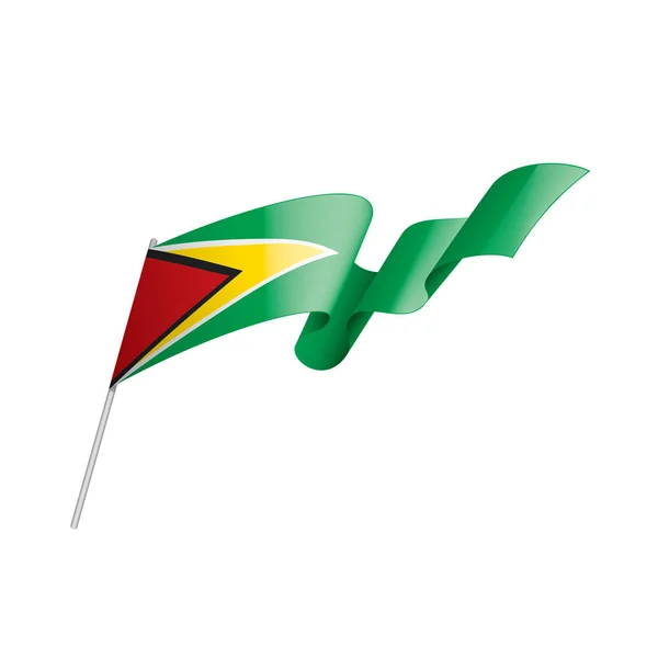 Guyana-flagg, vektorillustrasjon på hvit bakgrunn – stockvektor