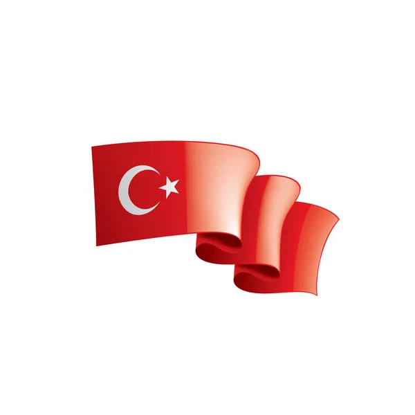 Drapeau Turquie, illustration vectorielle sur fond blanc — Image vectorielle