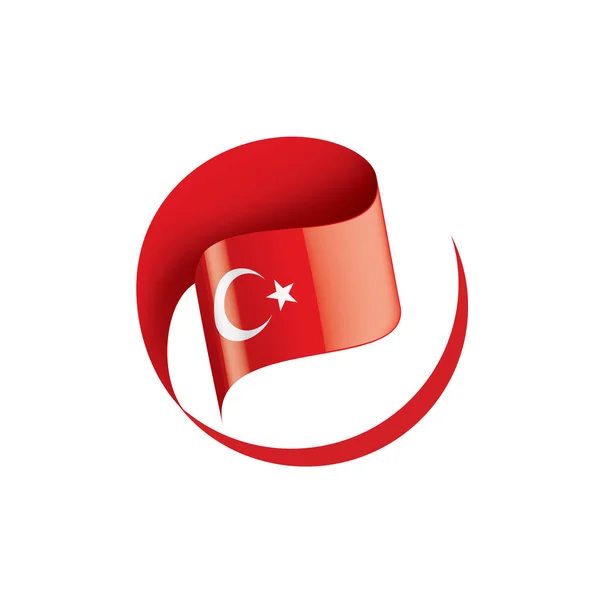 Drapeau Turquie, illustration vectorielle sur fond blanc — Image vectorielle