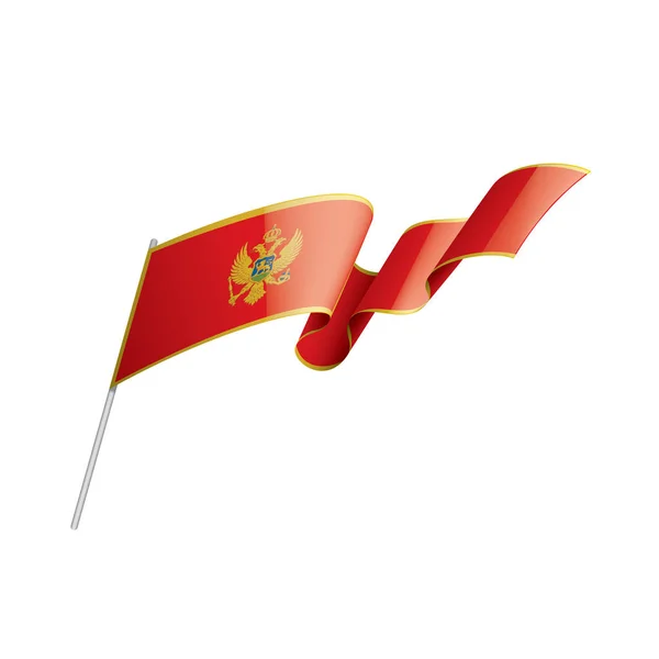 Montenegro National Flag Vector Illustration White Background — Stock Vector