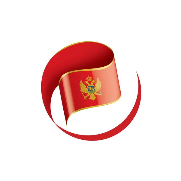 Montenegro flagga, vektor illustration på en vit bakgrund — Stock vektor