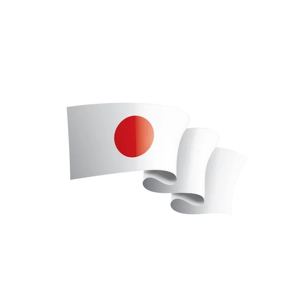 Bandeira do Japão, ilustração vetorial sobre um fundo branco —  Vetores de Stock