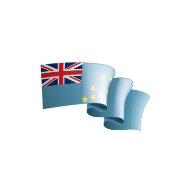 Tuvalu bayrağı, beyaz bir arka plan üzerinde vektör çizim