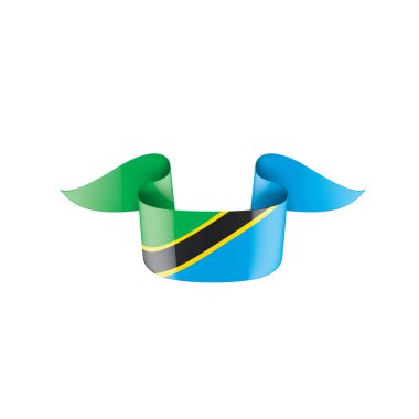 Tanzanya bayrak, beyaz bir arka plan üzerinde vektör çizim