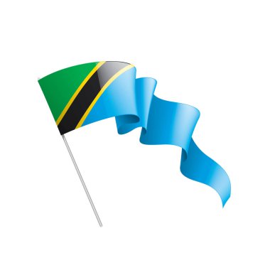 Tanzanya bayrak, beyaz bir arka plan üzerinde vektör çizim