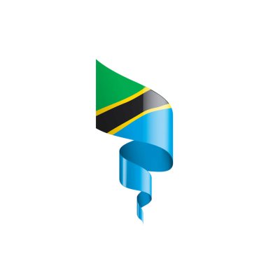 Tanzanya bayrak, beyaz bir arka plan üzerinde vektör çizim