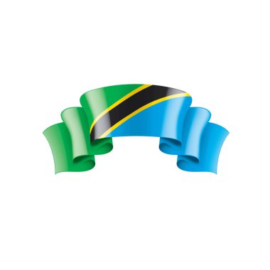 Tanzanya bayrak, beyaz bir arka plan üzerinde vektör çizim