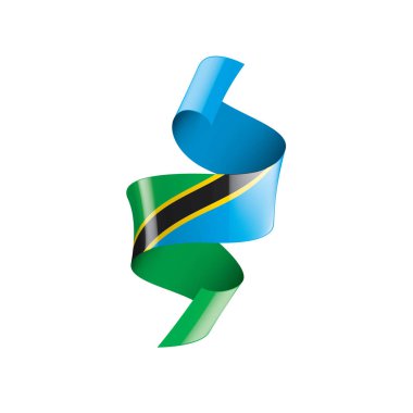 Tanzanya bayrak, beyaz bir arka plan üzerinde vektör çizim