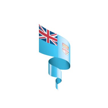 Fiji bayrak, beyaz bir arka plan üzerinde vektör çizim