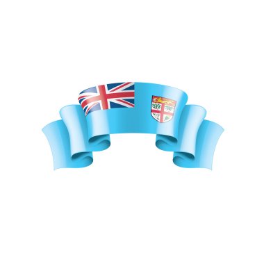 Fiji bayrak, beyaz bir arka plan üzerinde vektör çizim