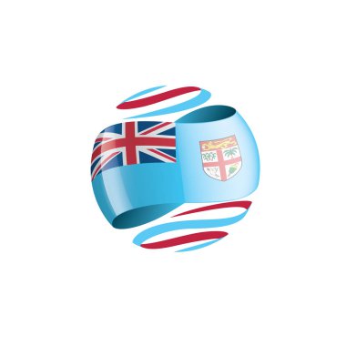 Fiji bayrak, beyaz bir arka plan üzerinde vektör çizim