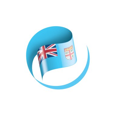 Fiji bayrak, beyaz bir arka plan üzerinde vektör çizim