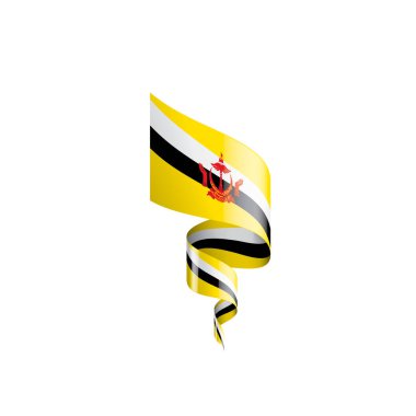 Brunei bayrağı, beyaz arkaplanda vektör illüstrasyonu