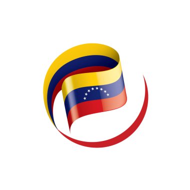 Venezuela bayrak, beyaz bir arka plan üzerinde vektör çizim