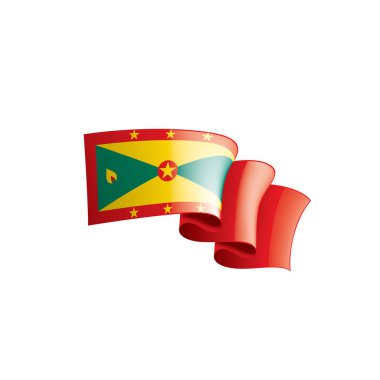 Grenada bayrağı, beyaz bir arka plan üzerinde vektör çizim