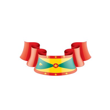 Grenada bayrağı, beyaz bir arka plan üzerinde vektör çizim