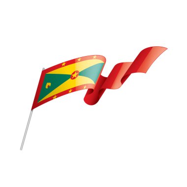Grenada bayrağı, beyaz bir arka plan üzerinde vektör çizim