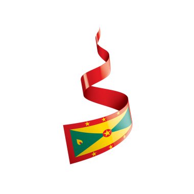Grenada bayrağı, beyaz bir arka plan üzerinde vektör çizim