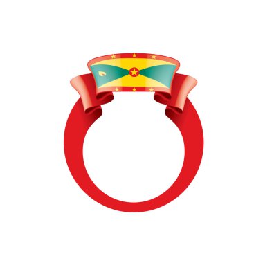 Grenada bayrağı, beyaz bir arka plan üzerinde vektör çizim