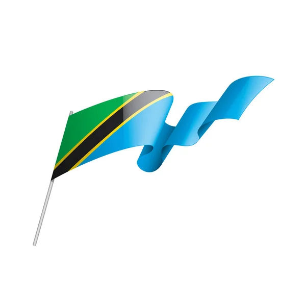 Tanzania flagga, vektorillustration på vit bakgrund — Stock vektor
