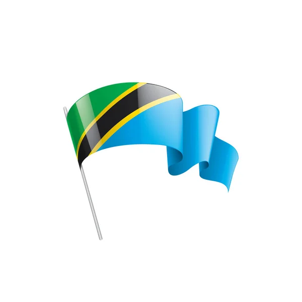 Tanzania flagga, vektorillustration på vit bakgrund — Stock vektor