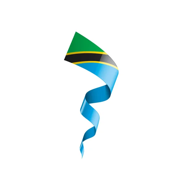 Tansania Flagge, Vektorabbildung auf weißem Hintergrund — Stockvektor