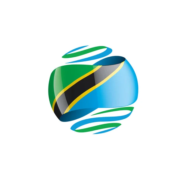 Tanzania flagga, vektorillustration på vit bakgrund — Stock vektor