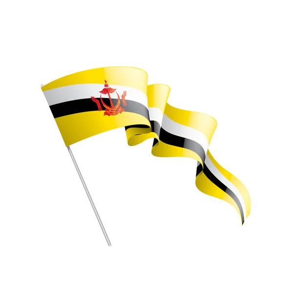 Drapeau Brunei, illustration vectorielle sur fond blanc — Image vectorielle