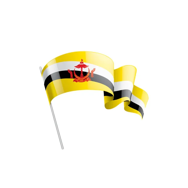 Brunei zászló, vektor illusztráció fehér alapon — Stock Vector