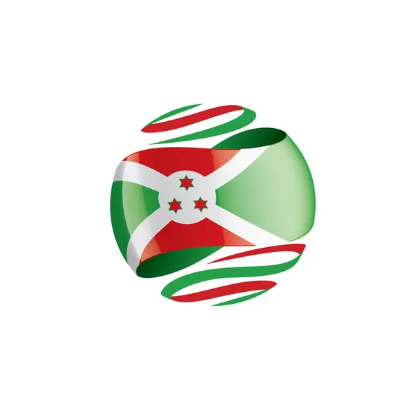 Bandera de Burundi, ilustración vectorial sobre fondo blanco — Vector de stock