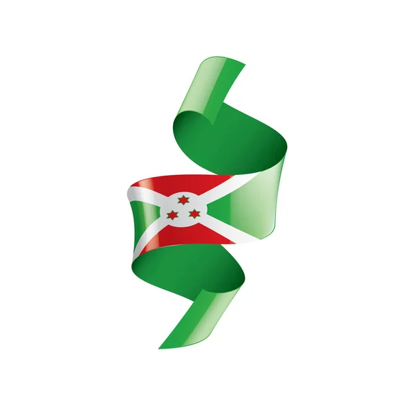 Burundis flagga, vektorillustration på vit bakgrund — Stock vektor