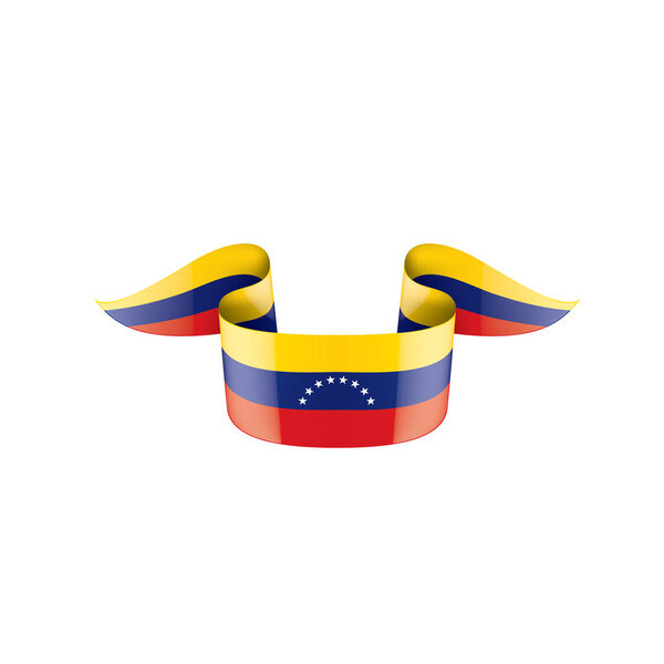 Флаг Венесуэлы, векторная иллюстрация на белом фоне

