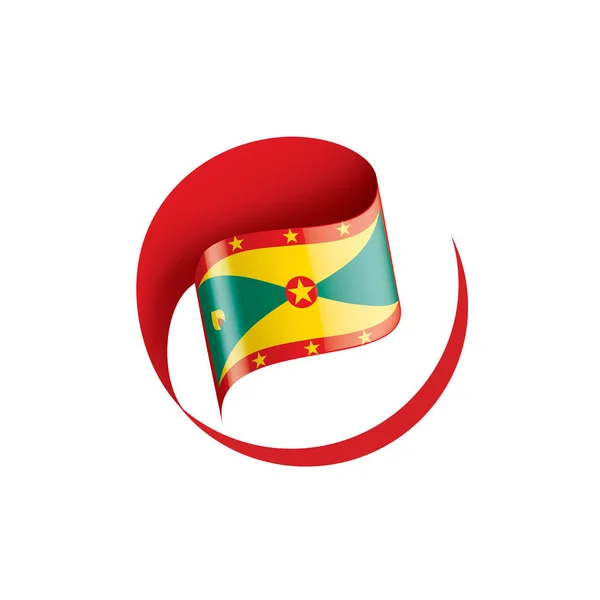 Vlag van Grenada, vectorillustratie op een witte achtergrond — Stockvector