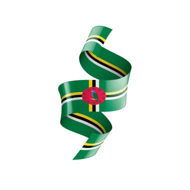 Dominica bayrağı, beyaz arkaplanda vektör illüstrasyonu